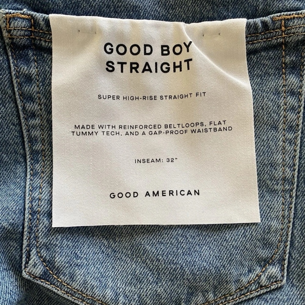 Good American Good Boy Straight Leg Jeans - Size 2 - NWT! - Picture 3 of 4